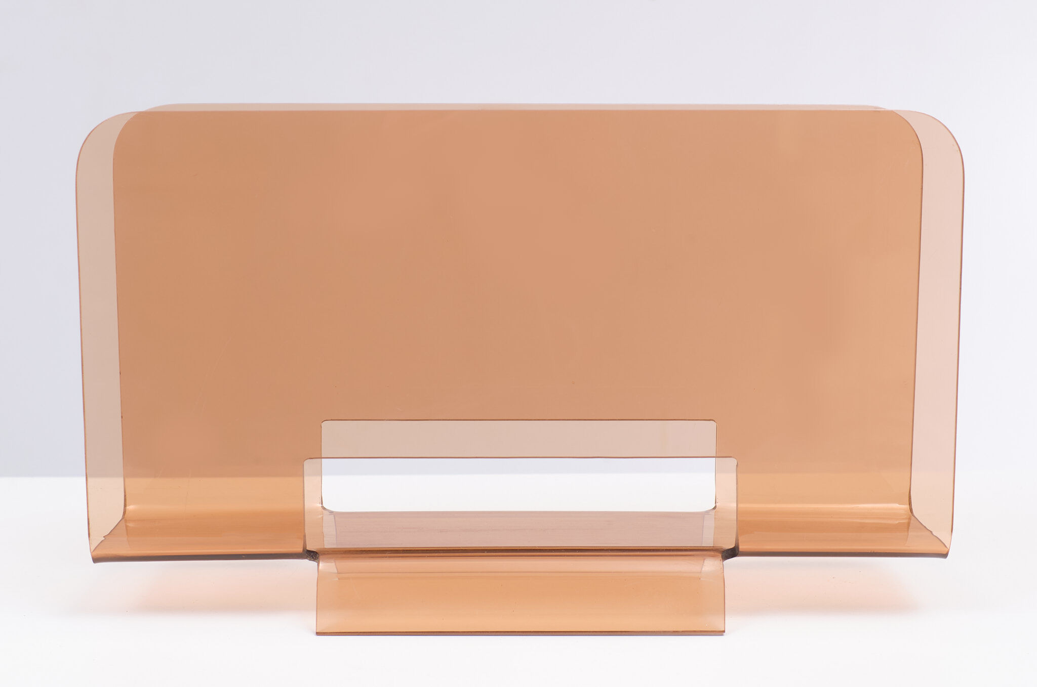 Smoked lucite magazine rack france 1970s