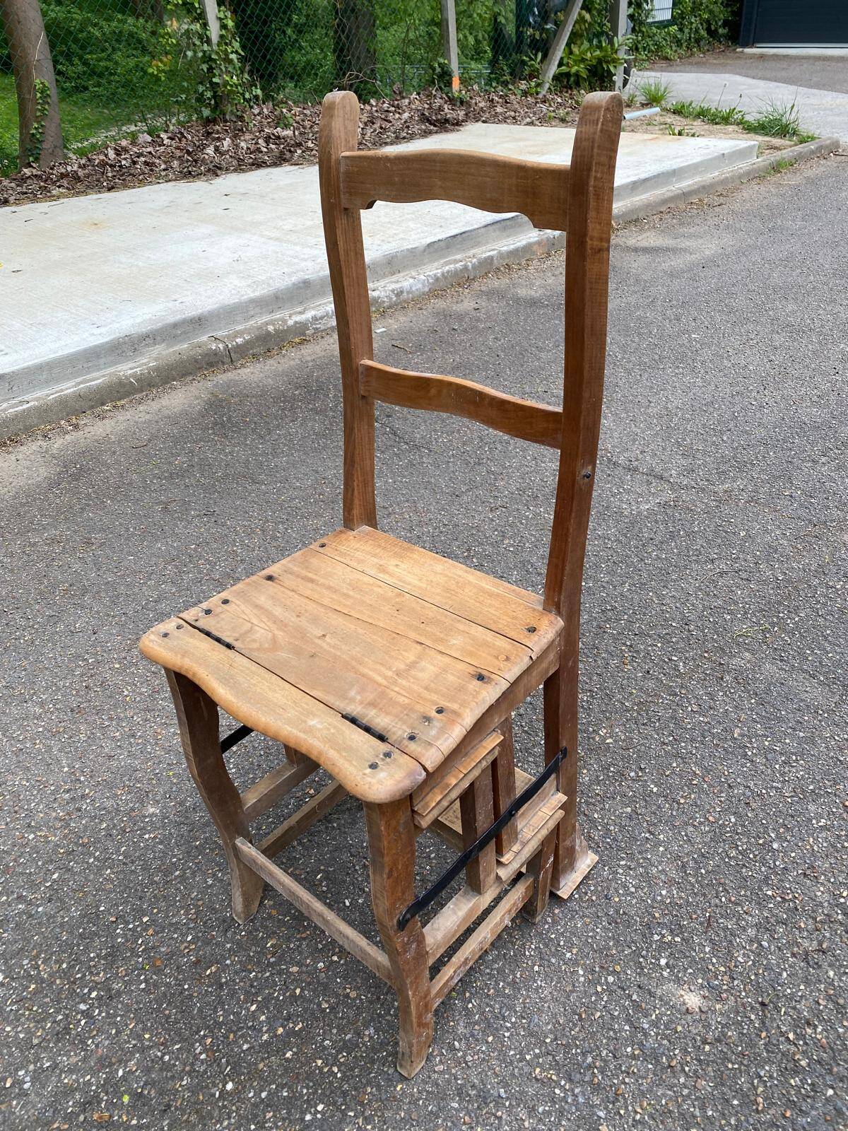 Solid wood stepladder chair 1920