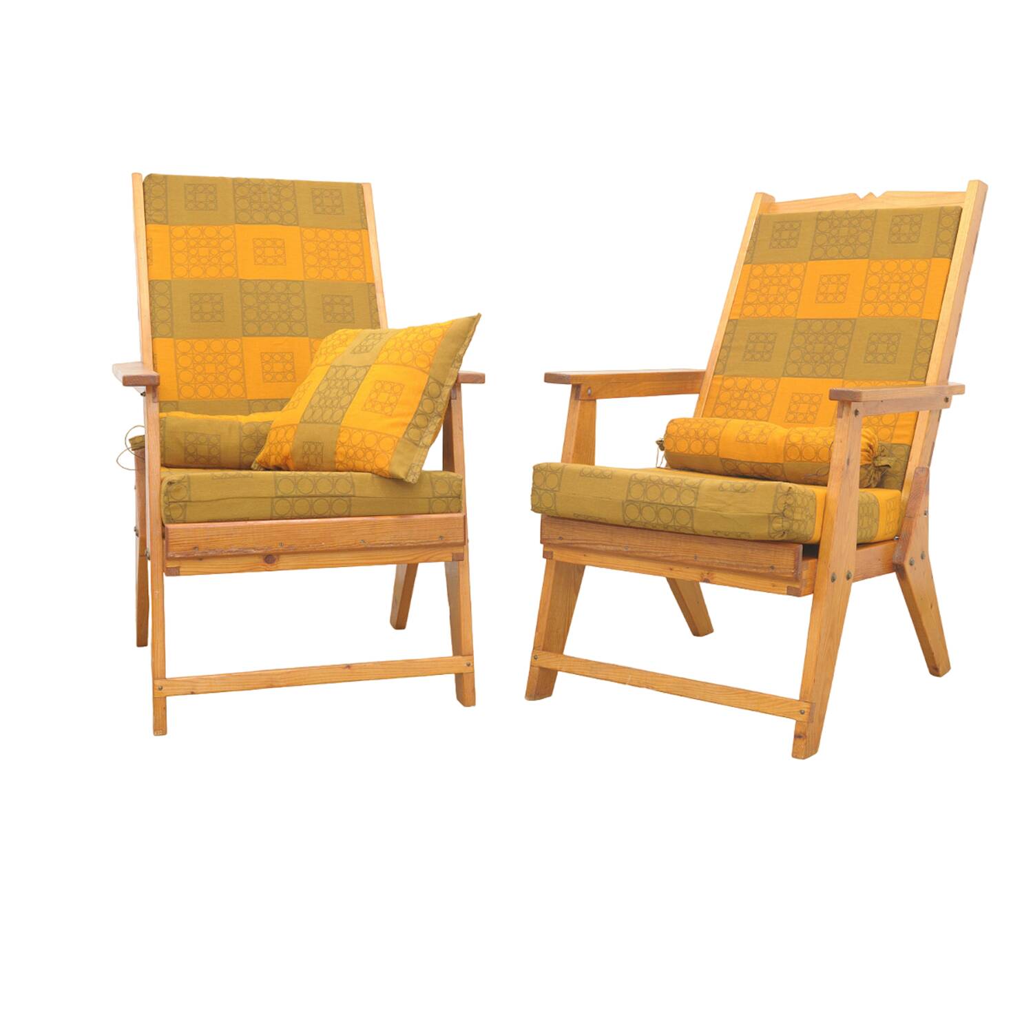 Fauteuils en bois de pin de style scandinave, années 1970, set de 2