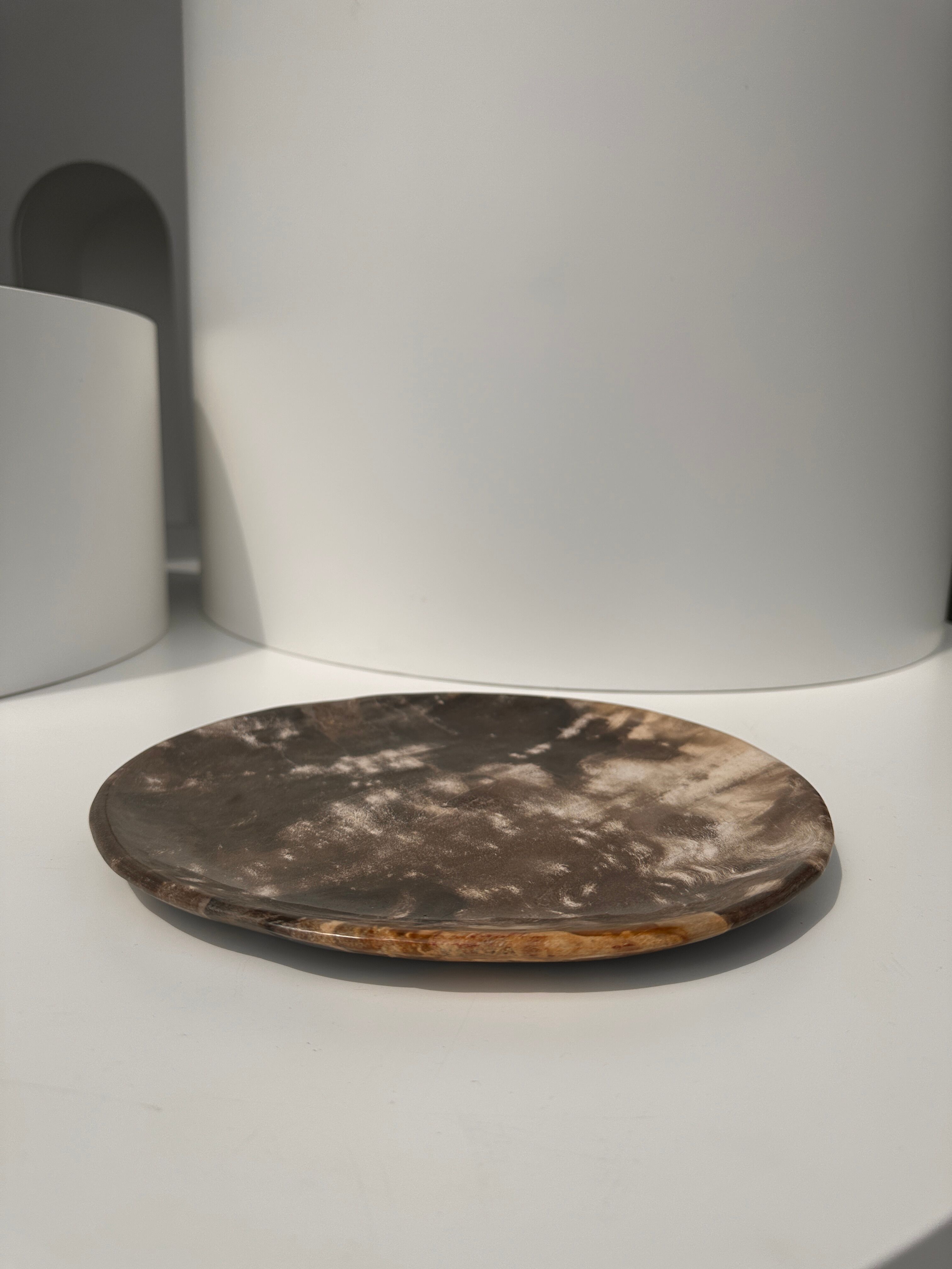 Dish in petrified wood