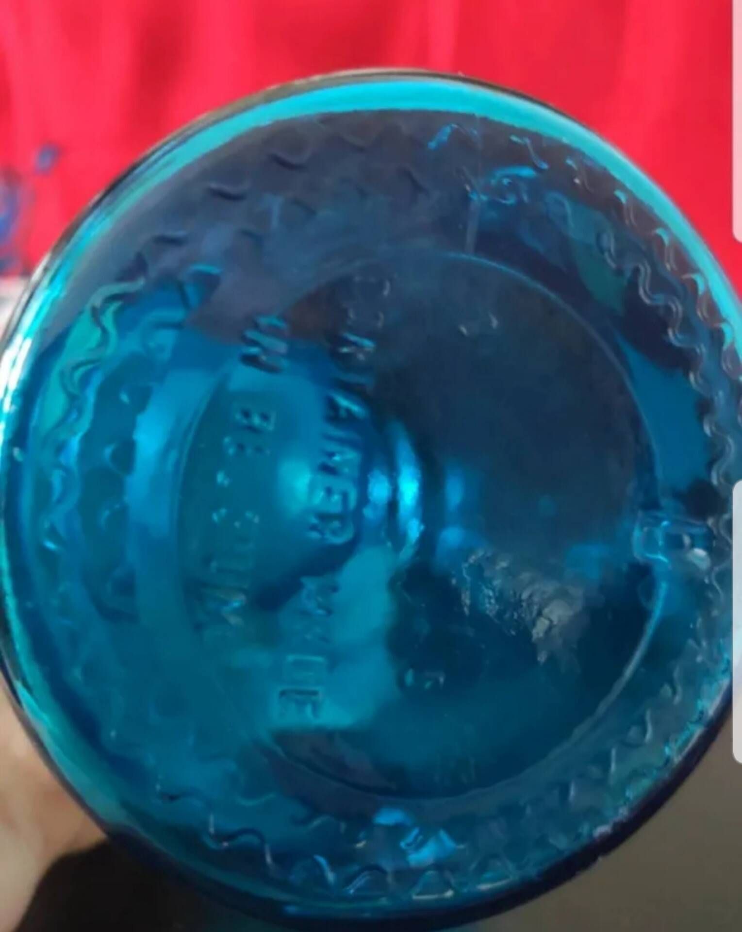Blue glass apothecary jar, Belgium