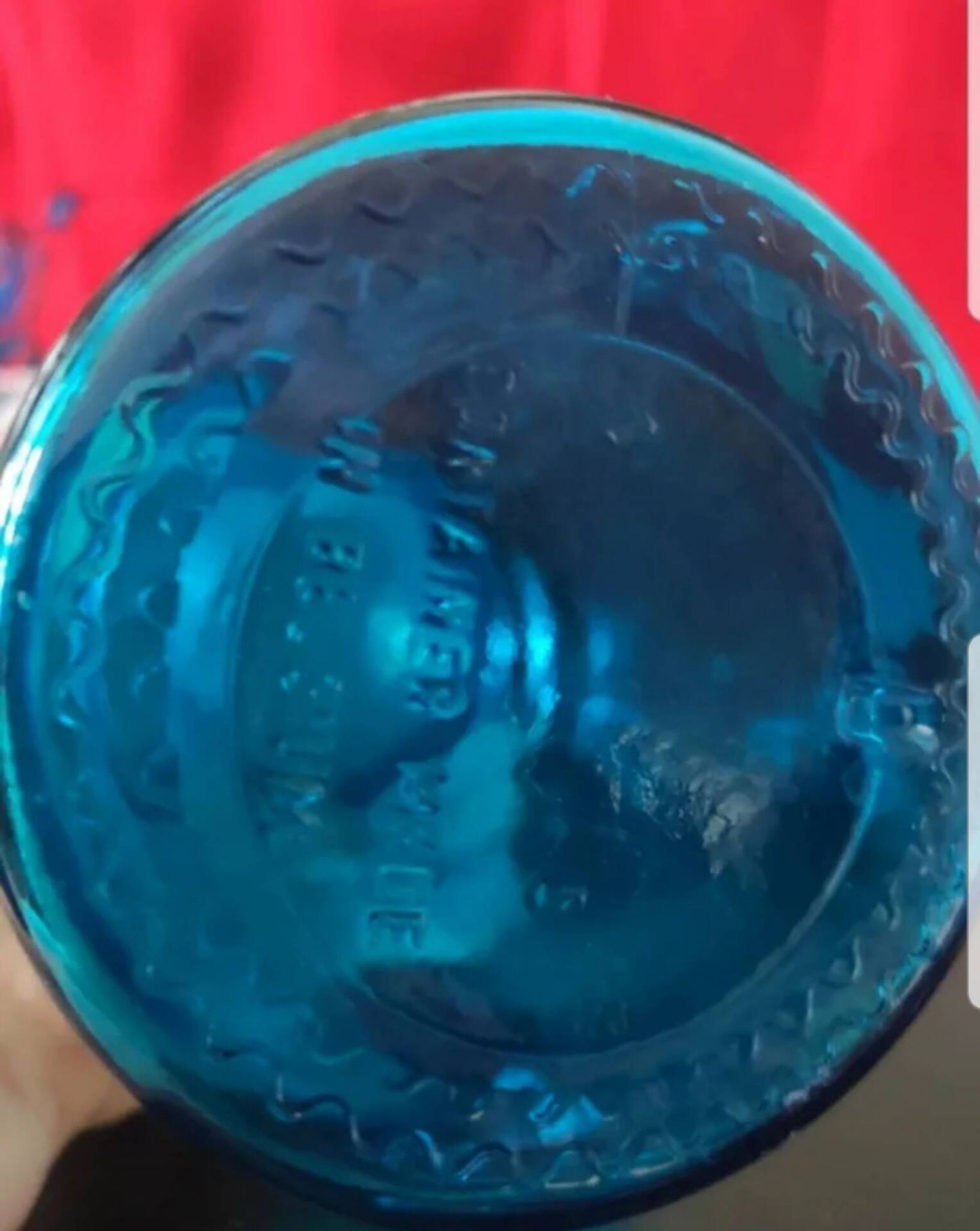 Blue glass apothecary jar, Belgium
