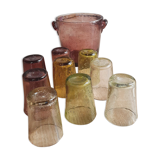 Biot glassware Ice bucket and cups 60s