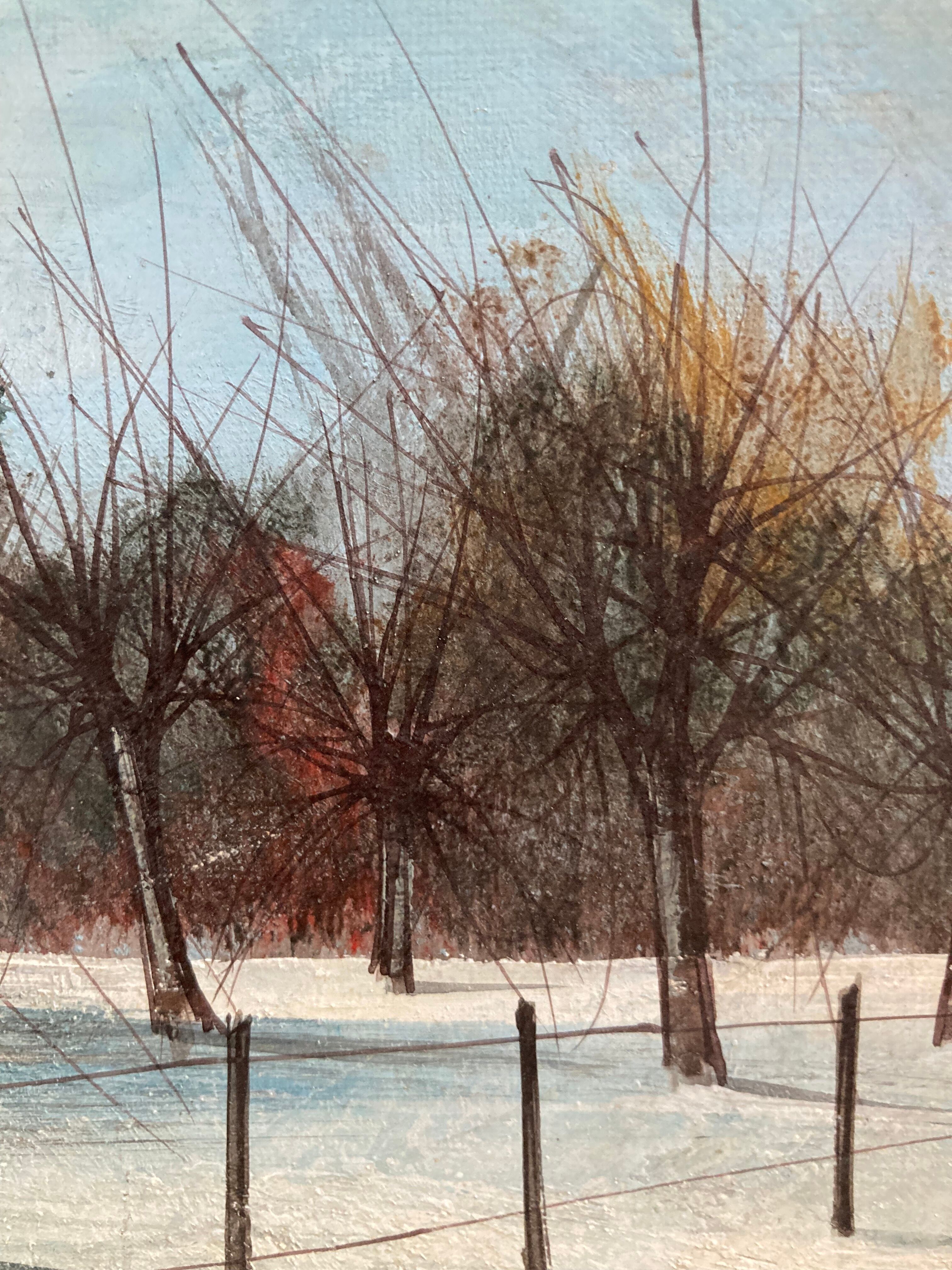 Huile sur toile l'hiver Jean Claude Brulere.