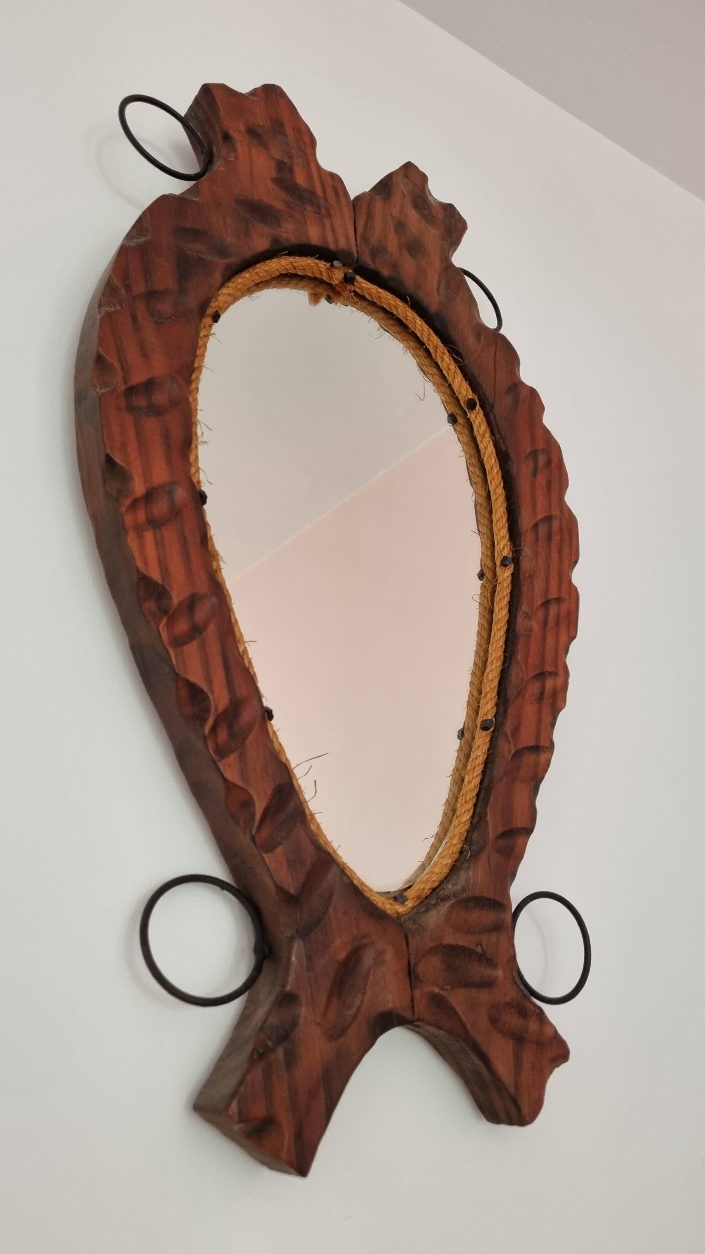 Brutalist vintage mirror