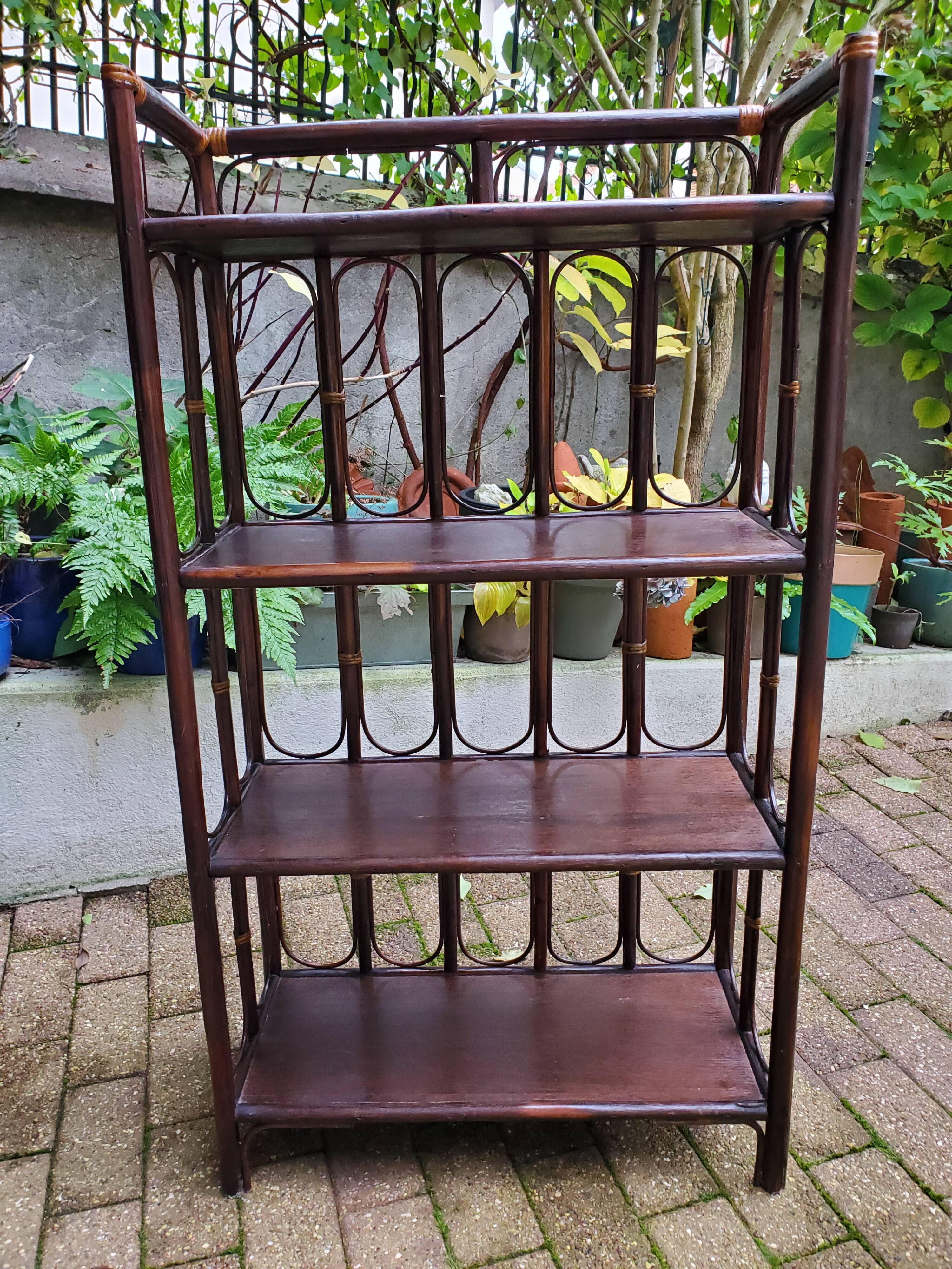 Rattan and wood shelf 70