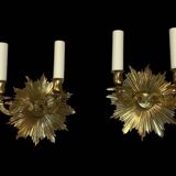 Pair of sun wall lights