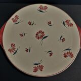 Plat de service rond faïence Longchamp décor Nancy début XXème