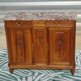 Art Deco buffet in walnut and marble
