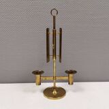 Danish double candle holder in solid brass 1960-70s.