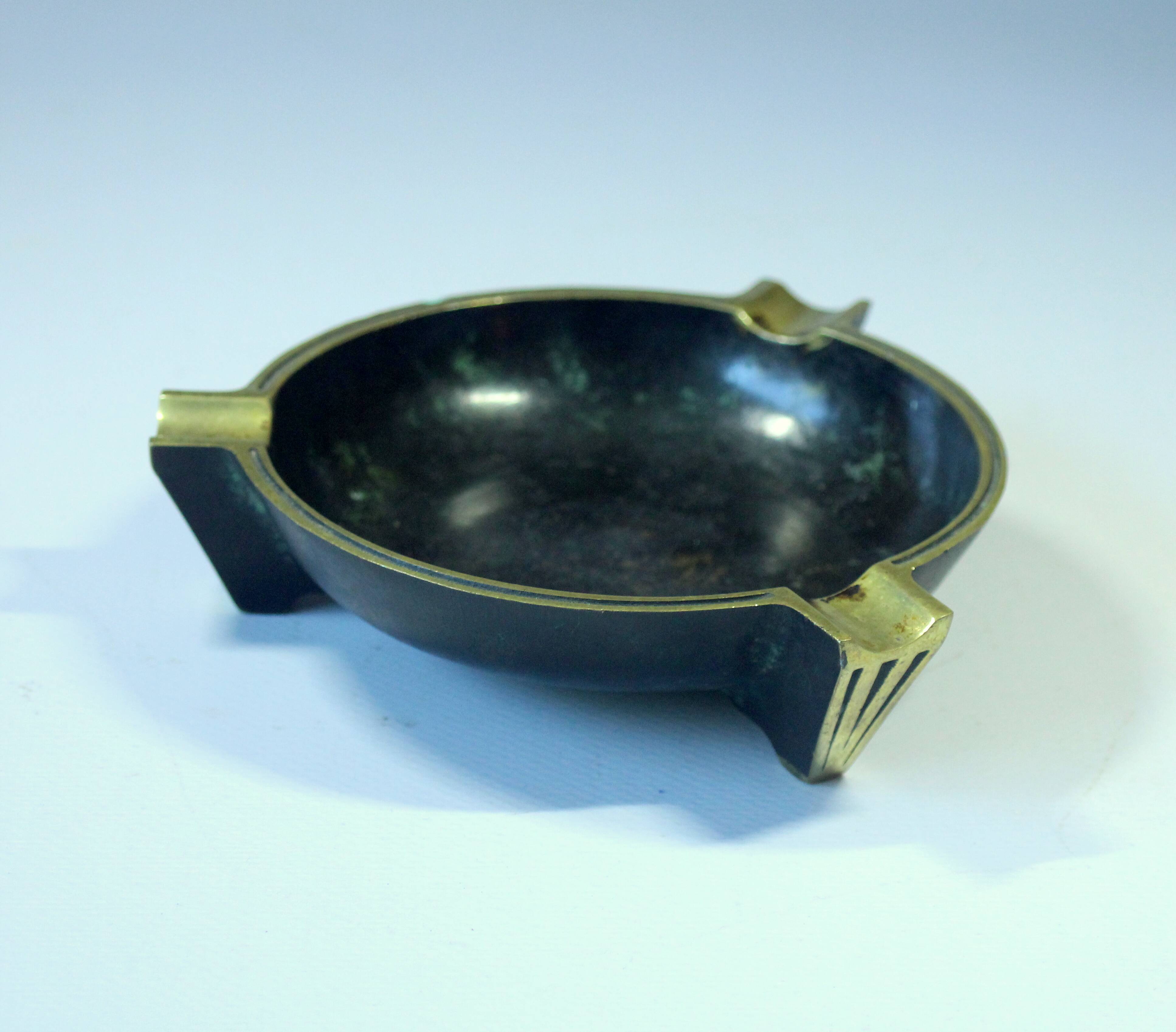 Ashtray from the 1950s - made of bronze and brass - vintage