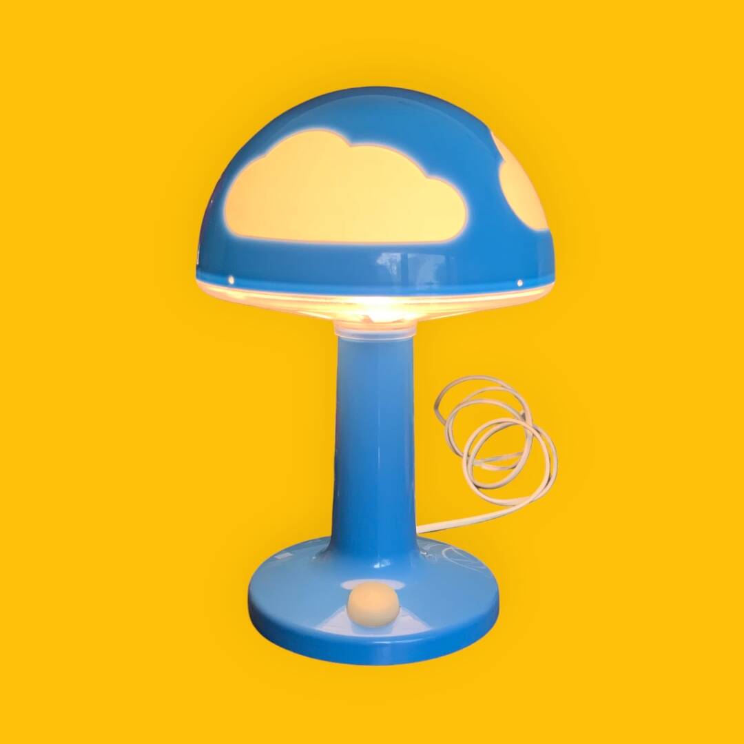 Vintage Skojig Ikea Mushroom Lamp – Cloud Blue – 90s
