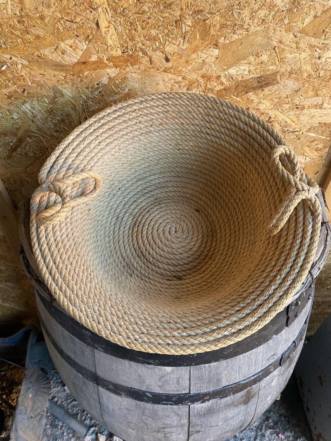 Old Basket with Vintage Rope Handles
