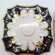 Pair of Square Plates Porcelain from Paris Cobalt and Gold Empire Style