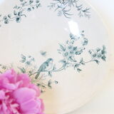 Servant dish on piedouche / compotier, Terre de Ferre, Longwy cute pattern, Vintage, early 19th