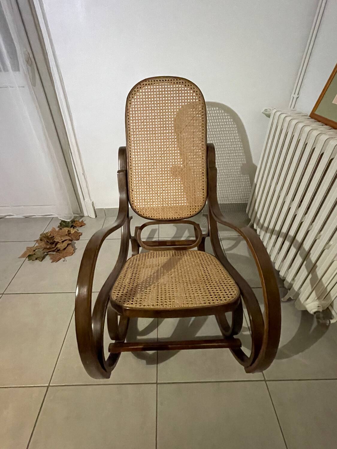 Caned rocking chair