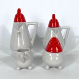 Ceramic coffee set by Mas for Memphis Milano, 1980s, Set of 11