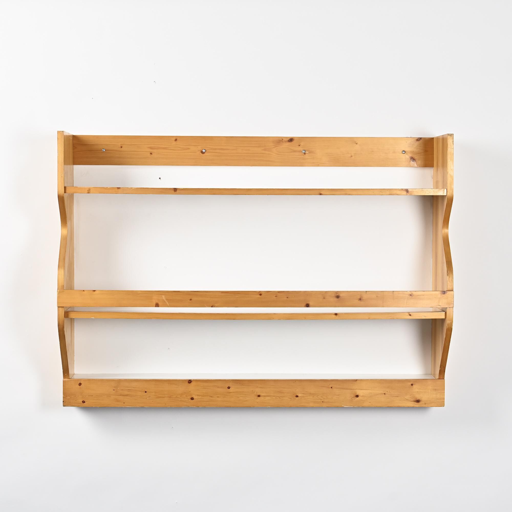 Wall-mounted pine cabinet, Les Arcs 1800, circa 1970