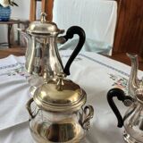 Ancien service à café métal argenté epns poignée noir bakélite