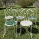 5 chaises de jardin en fer forgé ajouré