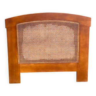 Tête de lit bois massif et cannage 92cm
