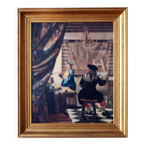 Reproduction s.p.a.d.e.m vermeer jan peintre à l'atelier 68 x 58 encadrée