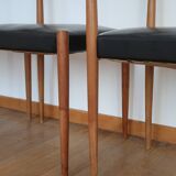 4 Scandinavian chairs skaï black