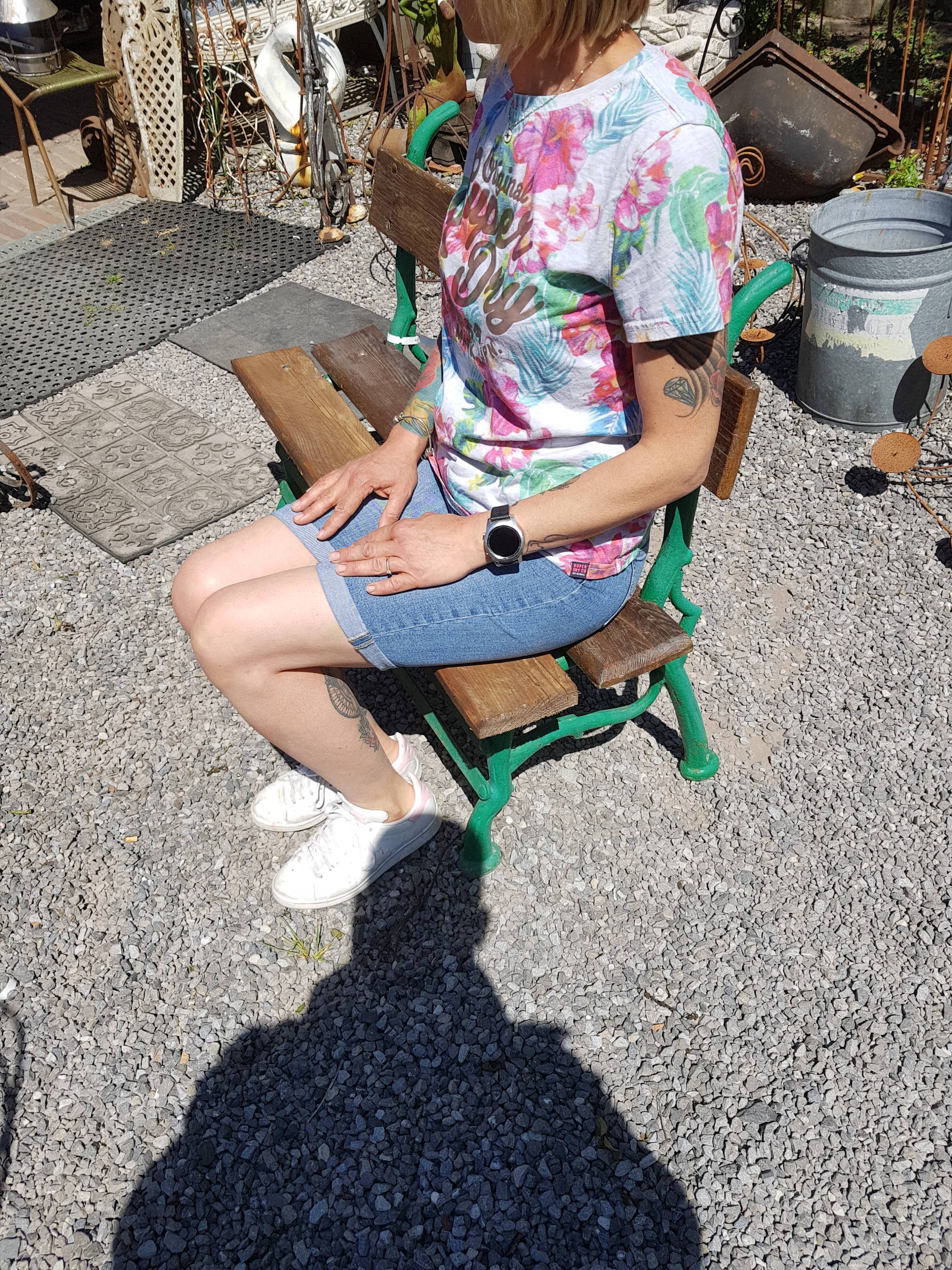 Cast iron and wooden garden bench