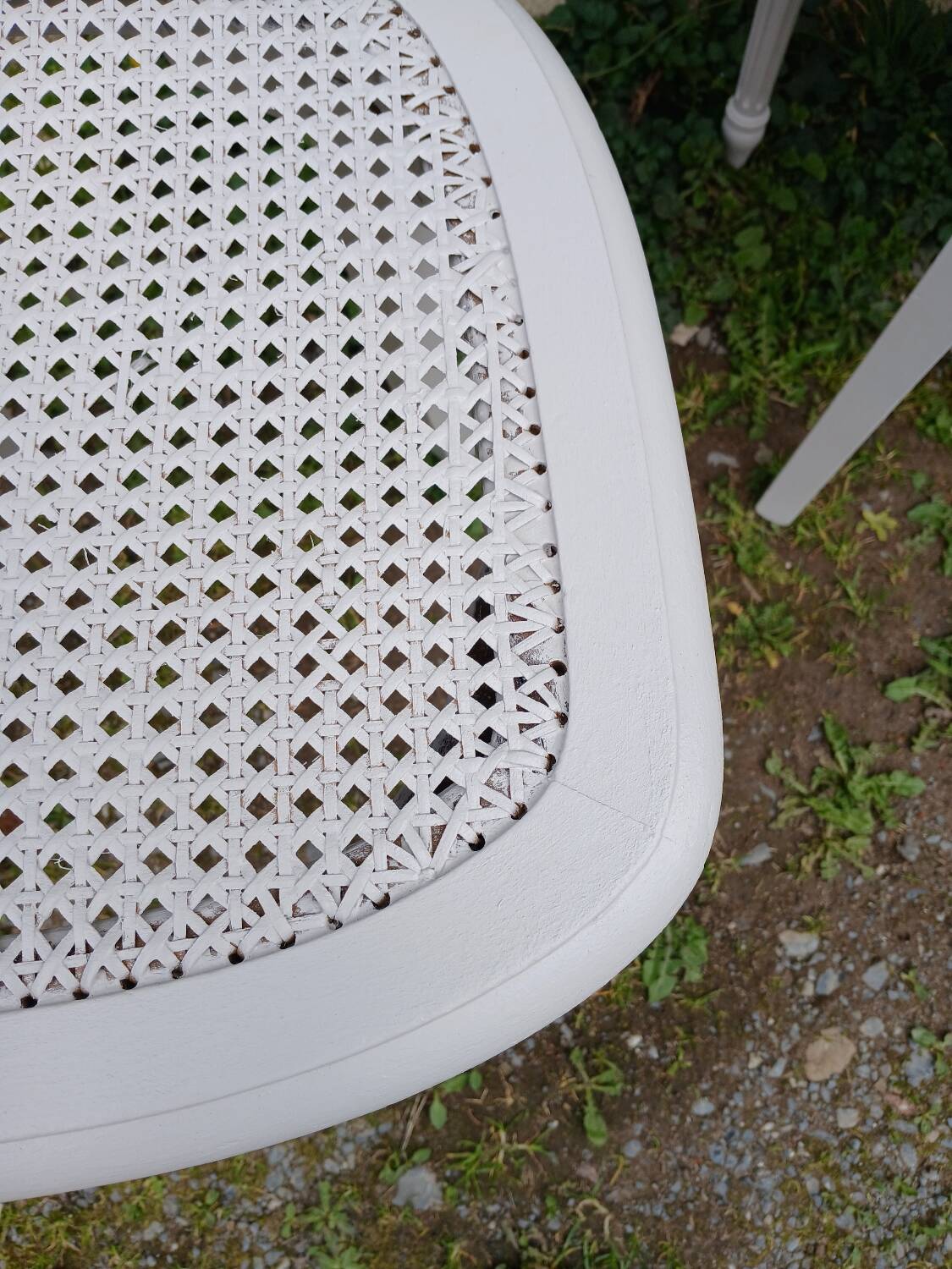 4 old wooden and cane chairs