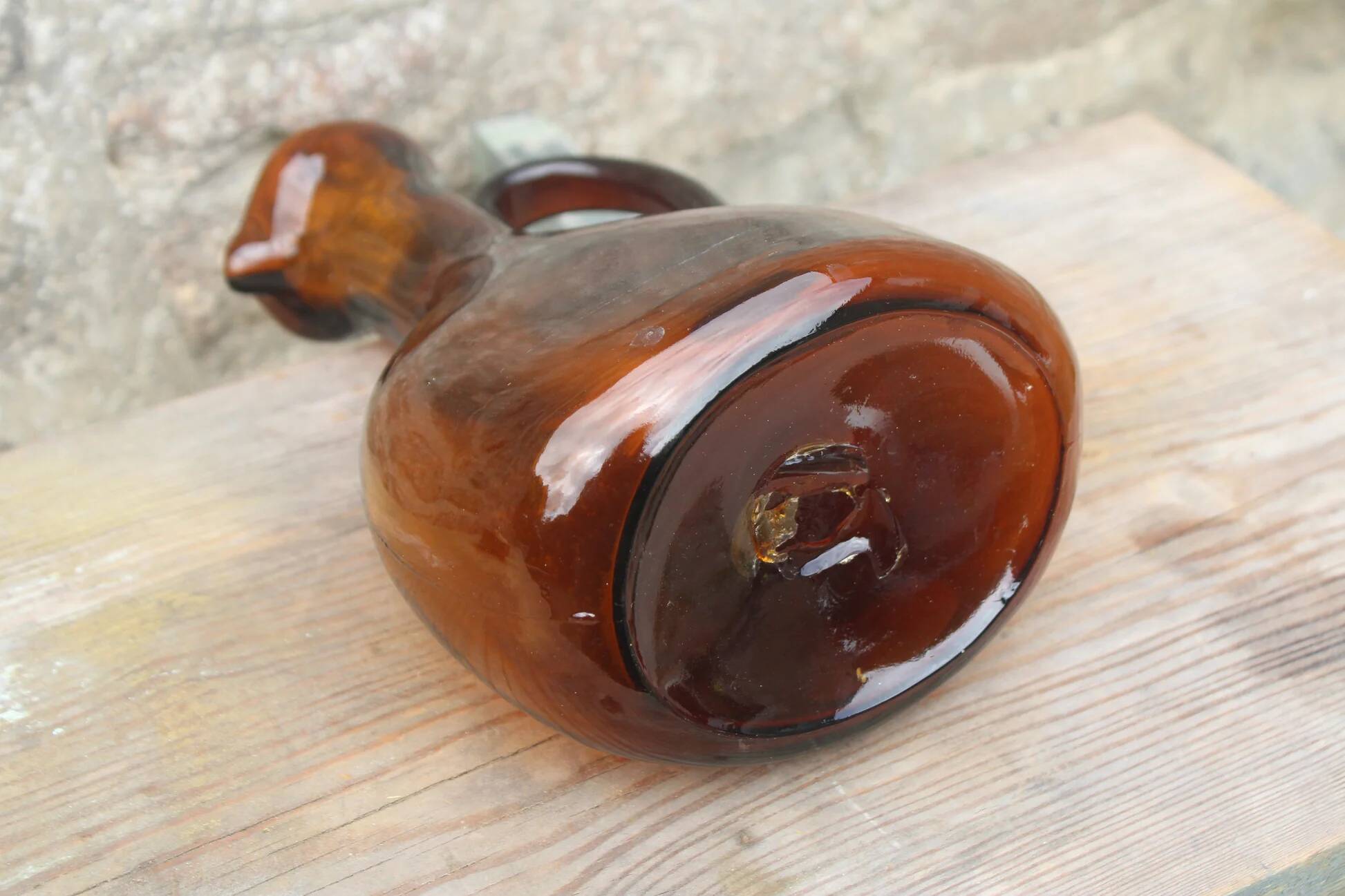 Superbe pichet en verre soufflé bullé