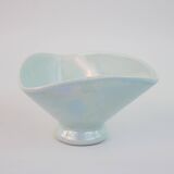 Small bowl or empty pocket in iridescent sky blue ceramic Vallauris circa 1950