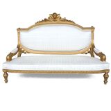 Louis XVI-style gilded wooden bass bench
