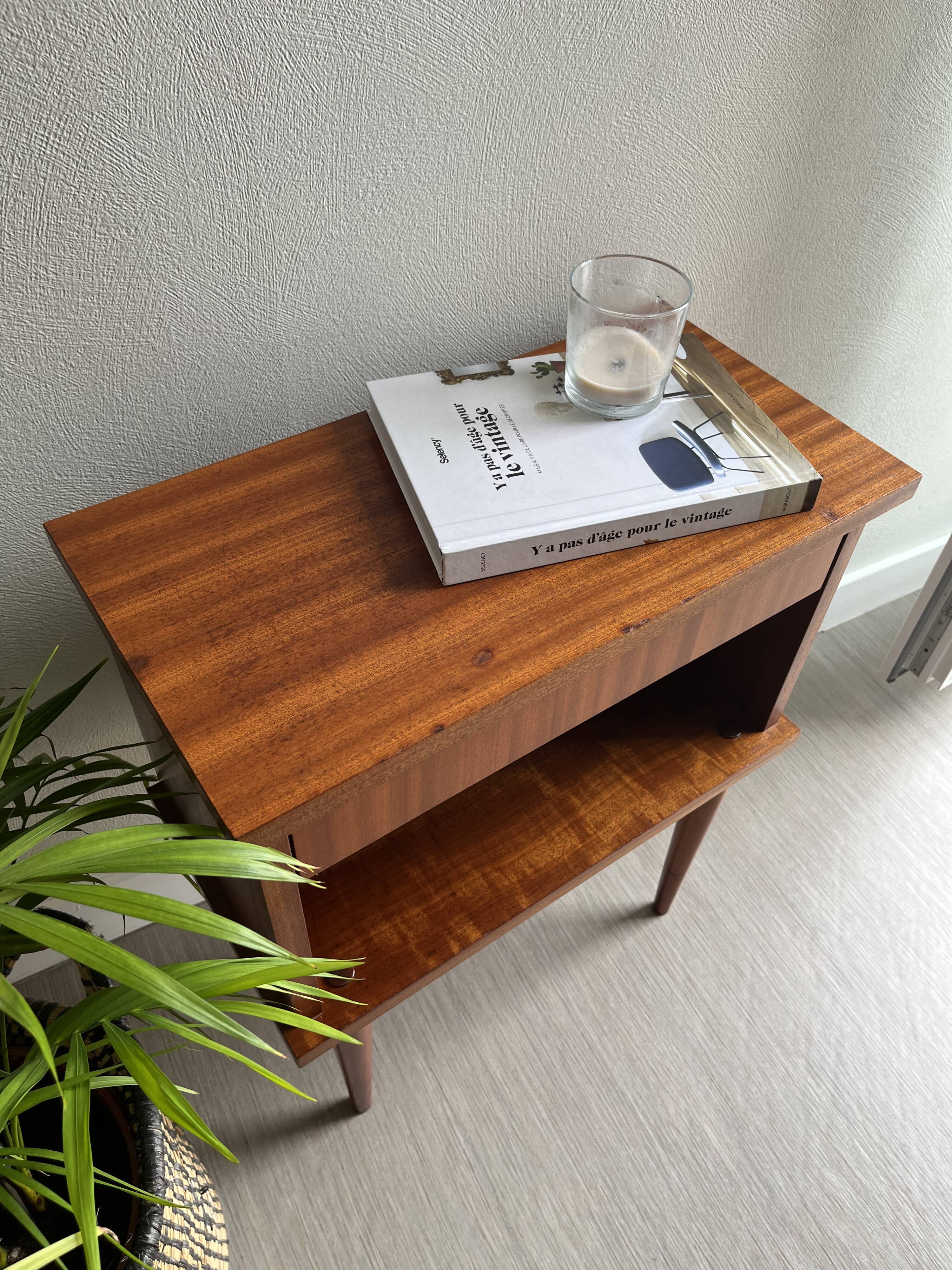 Bedside table vintage feet compass