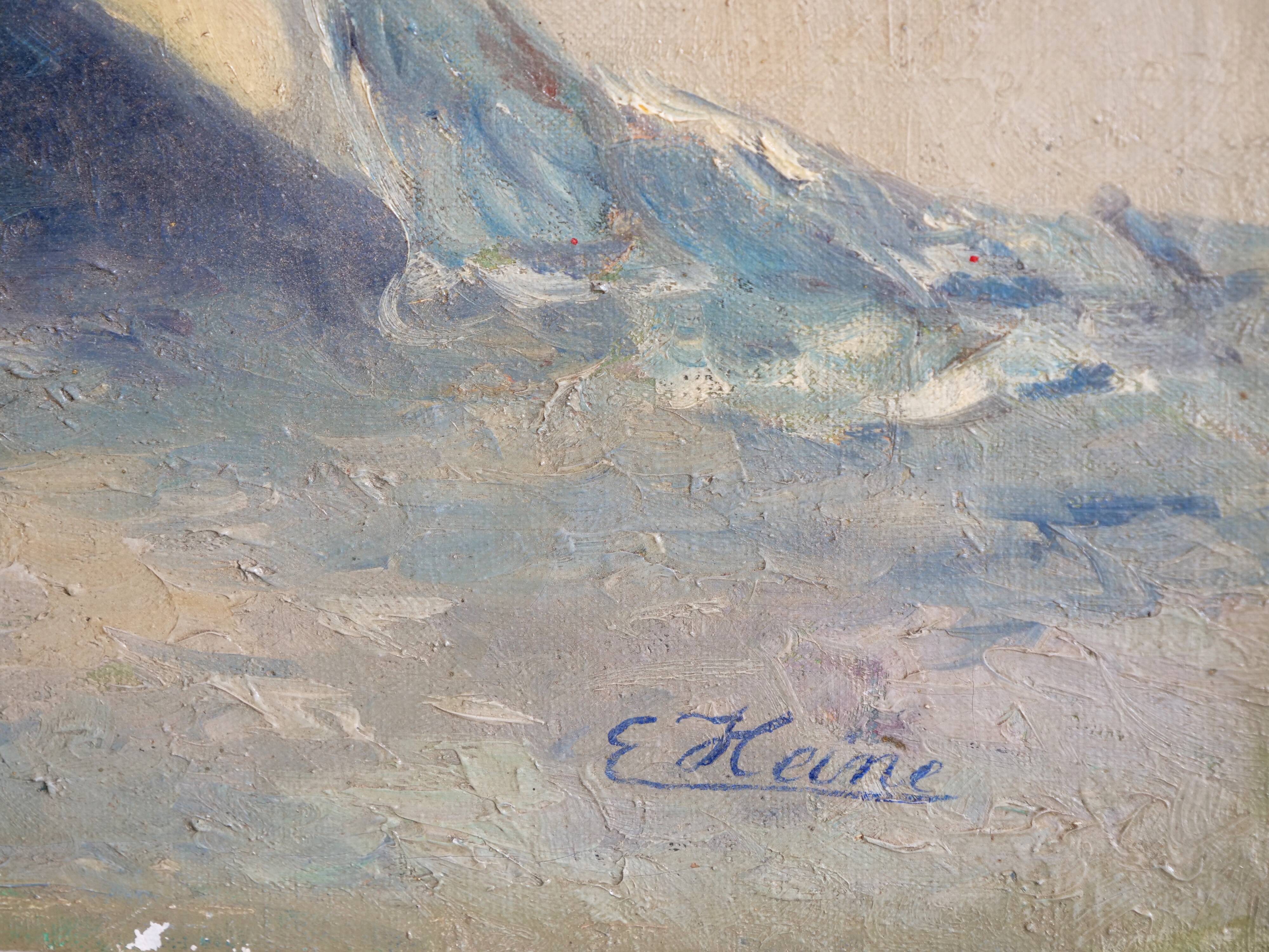 Tableau nu allongé art naïf