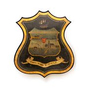 Antique 19thC English Hand Painted Essex Armorial Shield