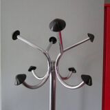 80s chrome metal coat rack
