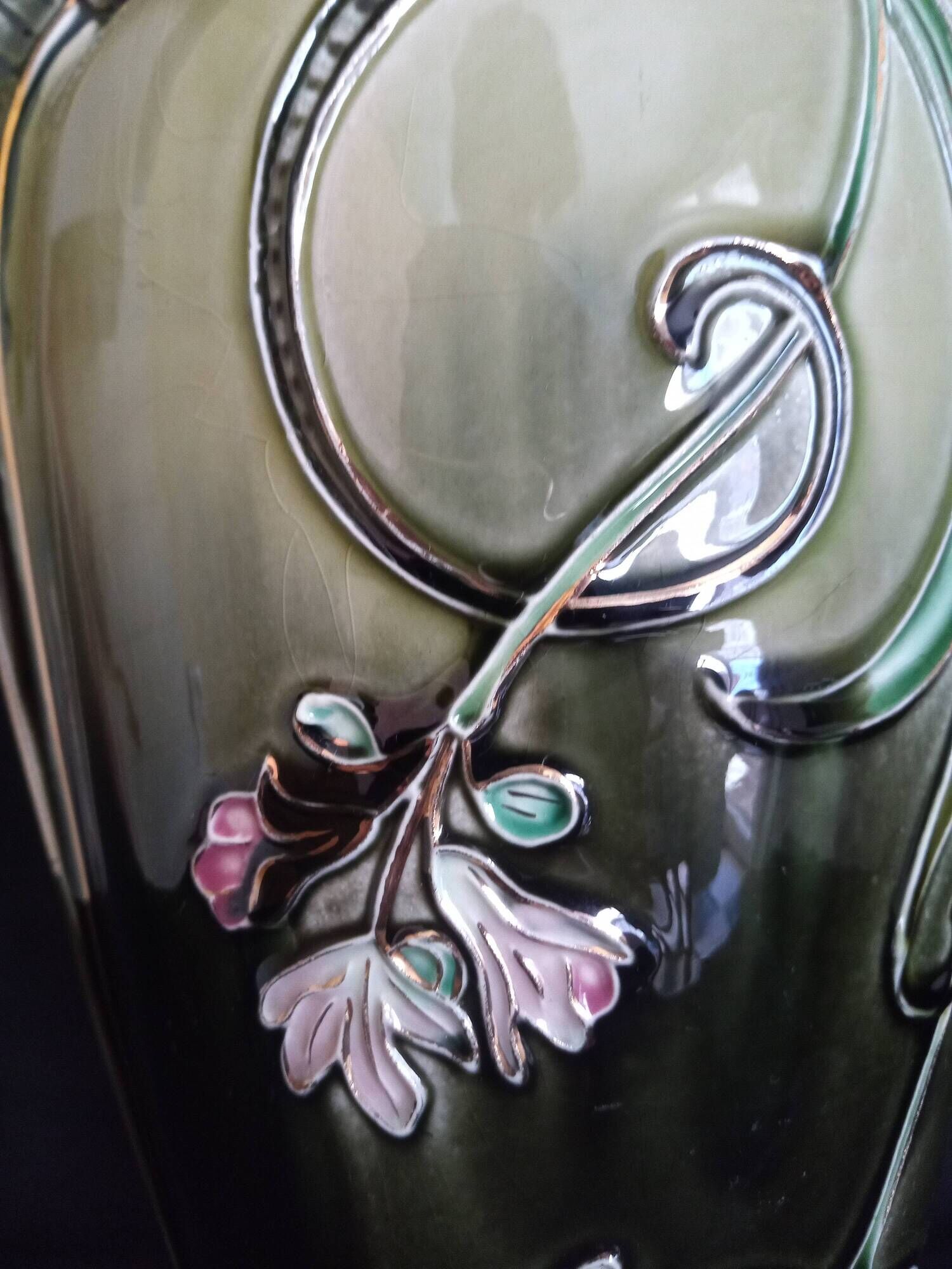 Gustave de Bruyn Art Nouveau earthenware vase by Fives Lille