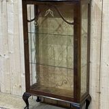 English mahogany display cabinet from the 1950s