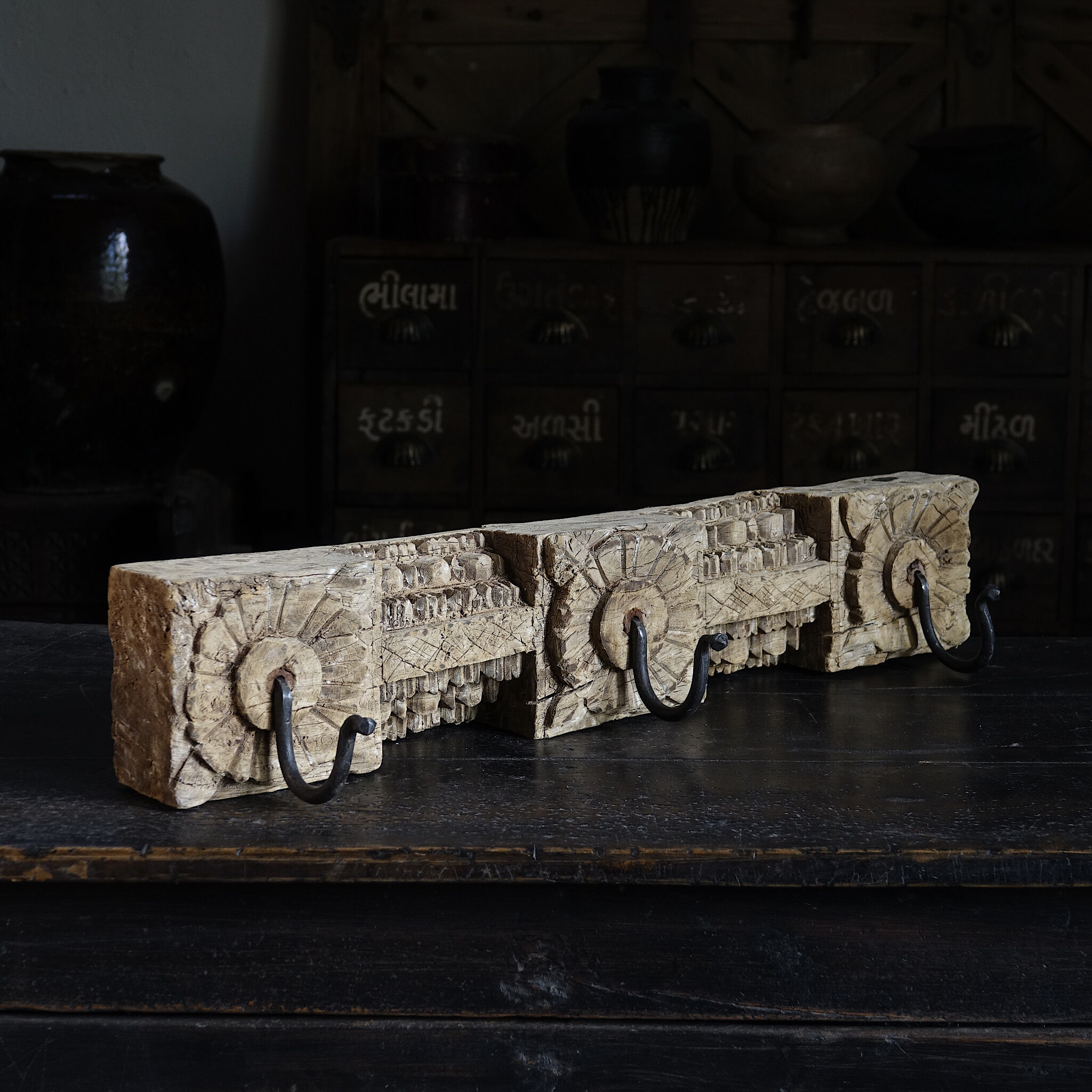 Wooden coat rack