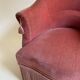 Pink-orange velvet tub chair