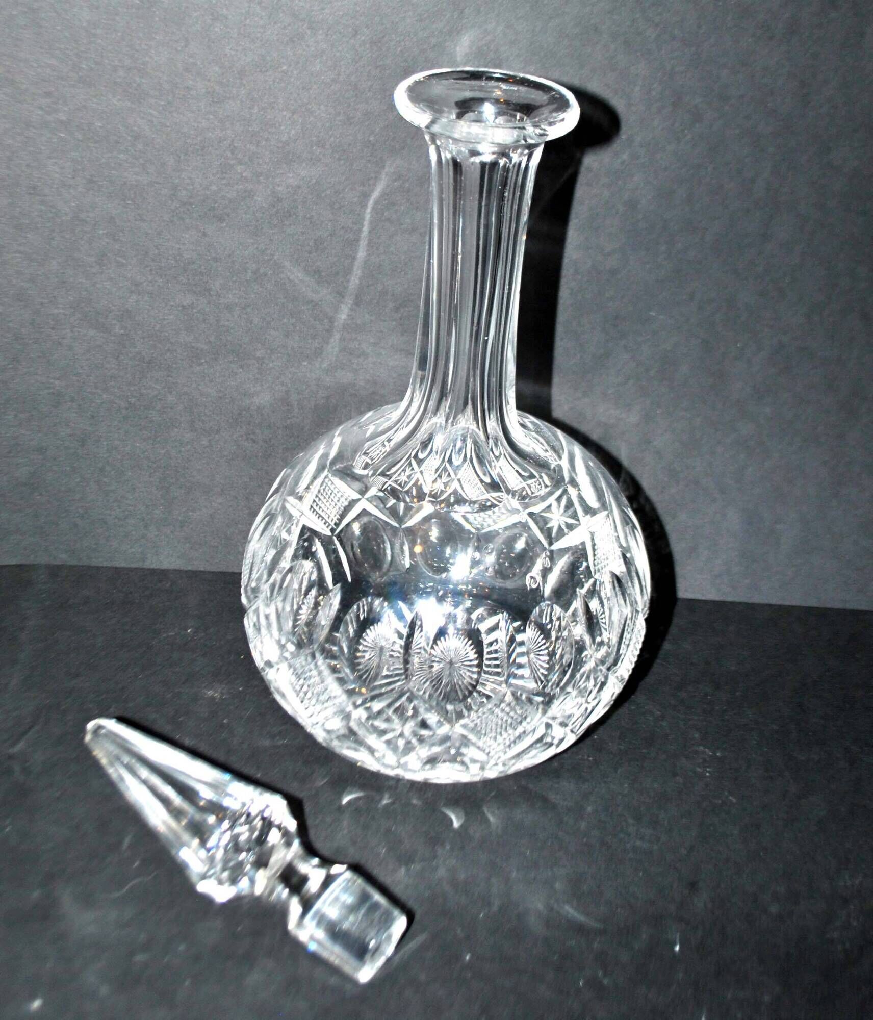 Saint-louis cut crystal carafe baccarat olive diamond bevel decoration 33 cm