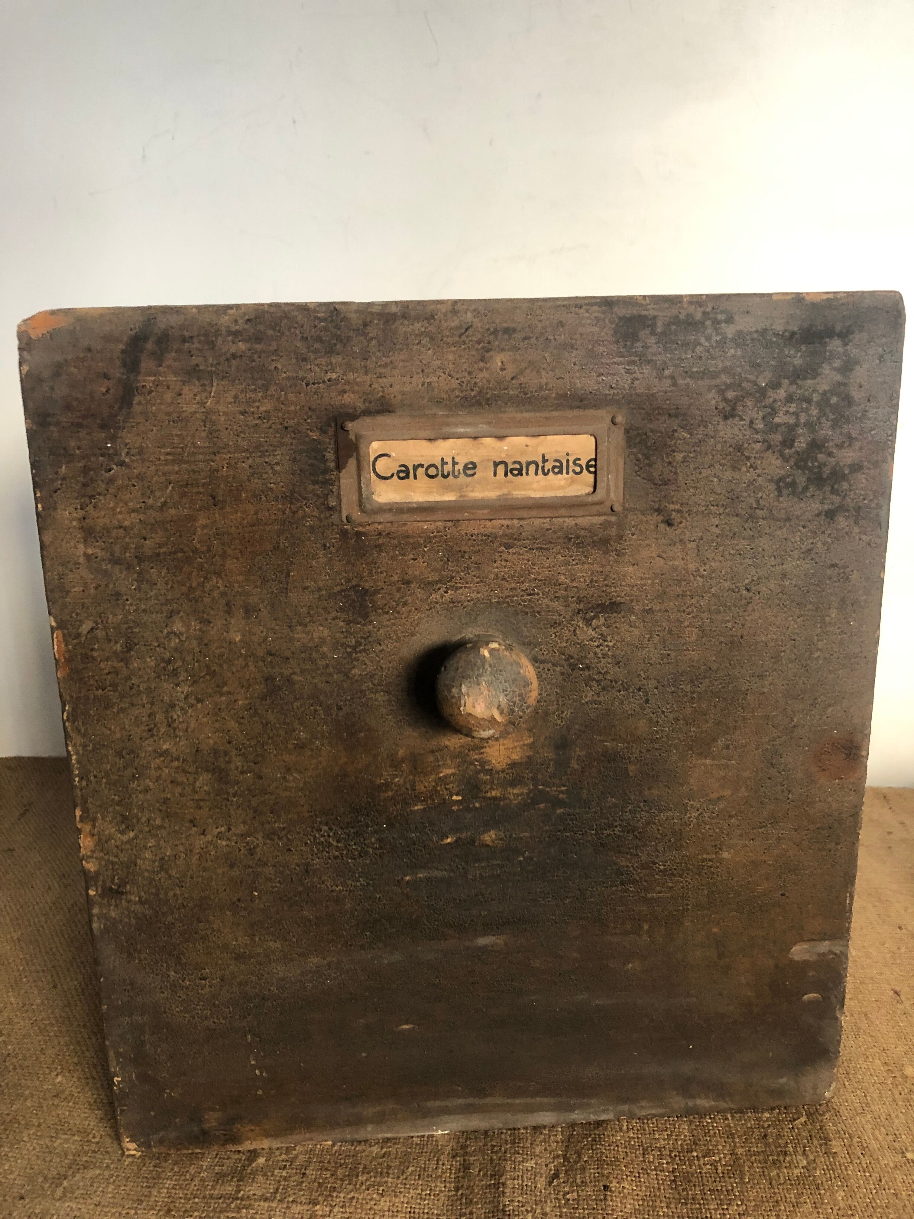Tiroir d'un meuble de grainetier - Carottes nantaises