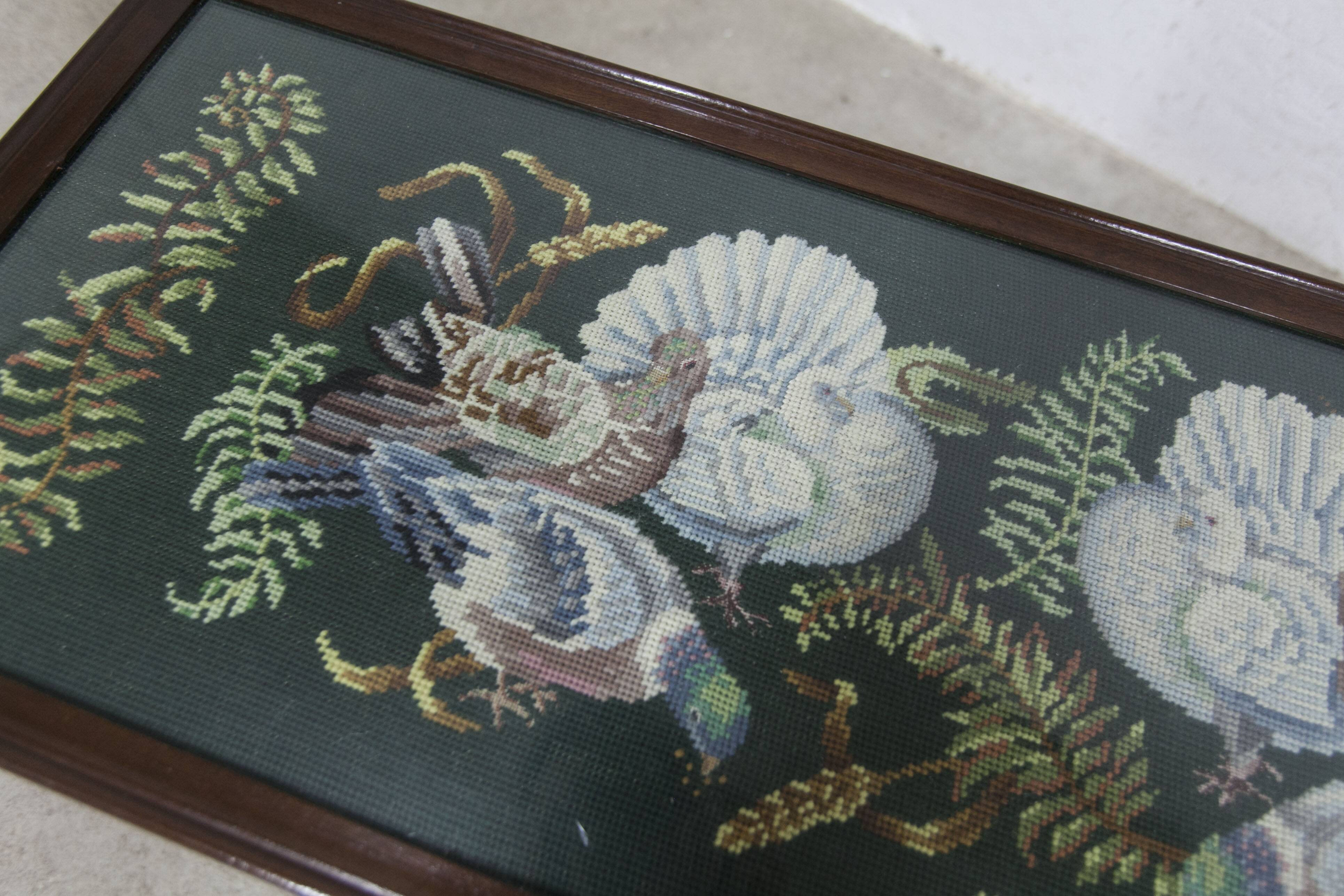 1940 Needlewoman Shop London Coffee Table Embroidery Under Glass