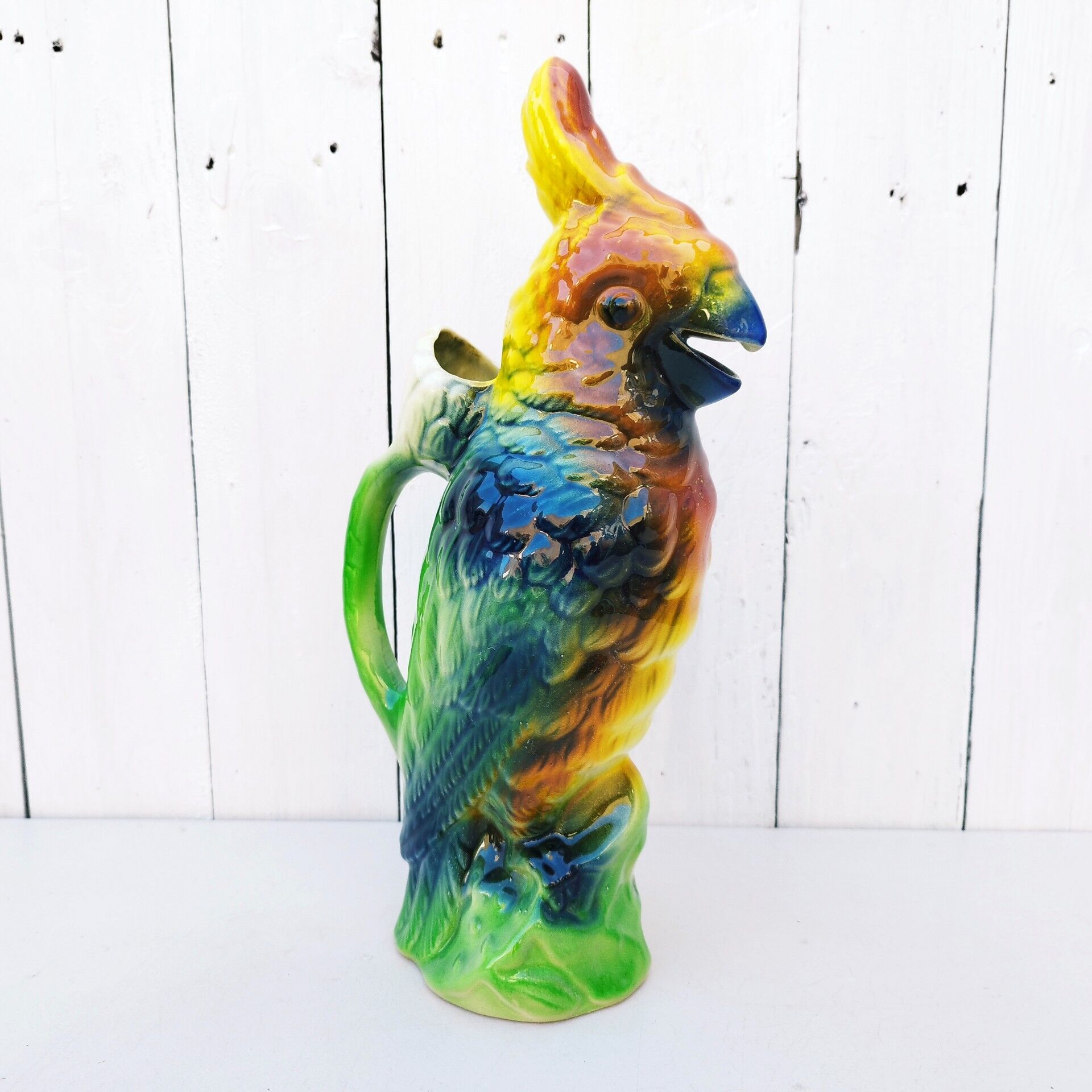 Pitcher cockatoo earthenware Saint Clement Vintage