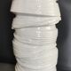 Vase tubular shape MODERNIST in ceramic enamelled White 30.5 cm