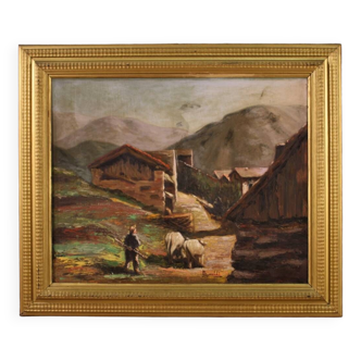 Italian painting signed landscape from the 50's