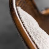 Pair of vienna bouclé straw armchairs vintage 30s