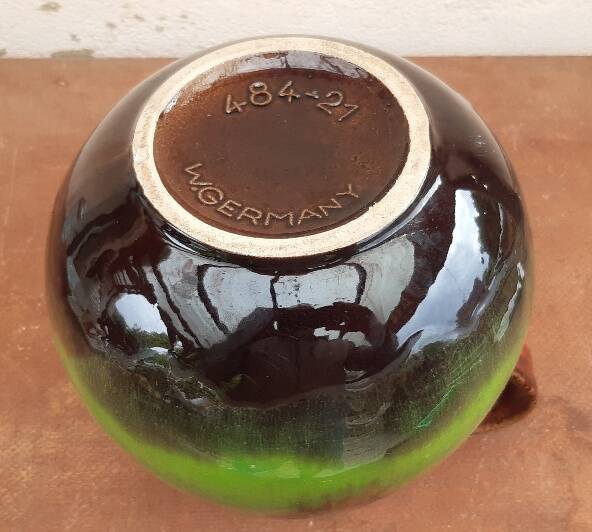 Fat lava ball vase Scheurich 484-21, vintage ceramic