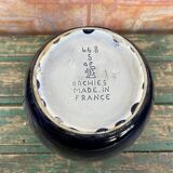 Cache-pot en céramique signé Orchies – France, émaillé bleu et vert