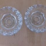 Set of 2 glass candlesticks